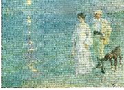 Peter Severin Kroyer sommeraften ved skagen strand oil painting on canvas